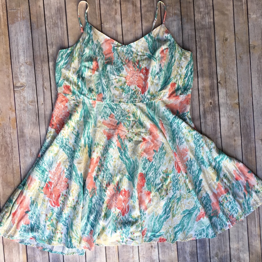 Water color oceanic Fit and Flare Cami Dress